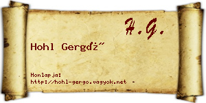 Hohl Gergő névjegykártya
