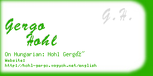 gergo hohl business card